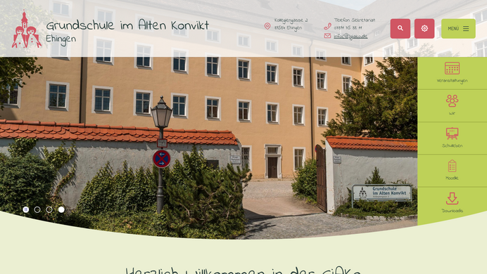 Startseite von der Homepage